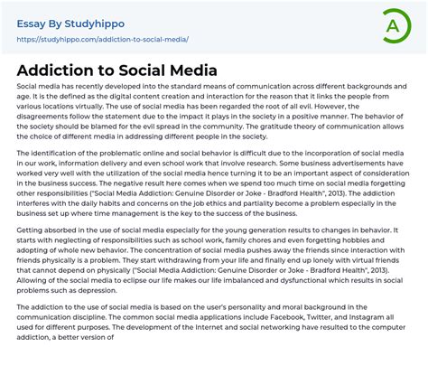 essay on social media addiction