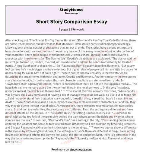 Dave Short Story Essay