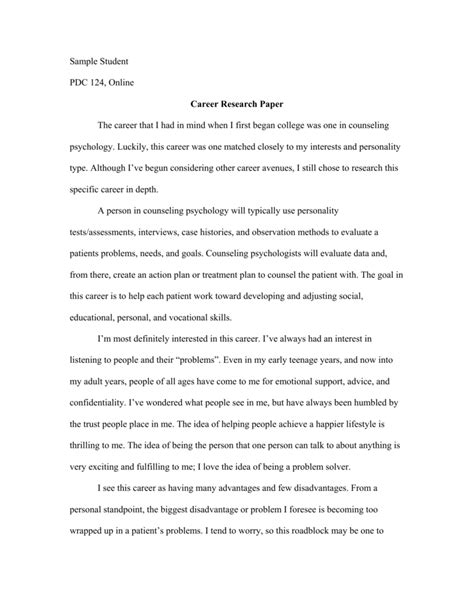 Write Career Research Essay